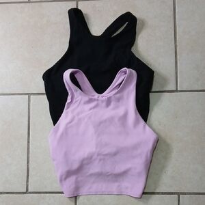 ATHLETA Women's Size S Black and Pink Racerback Bra Tops